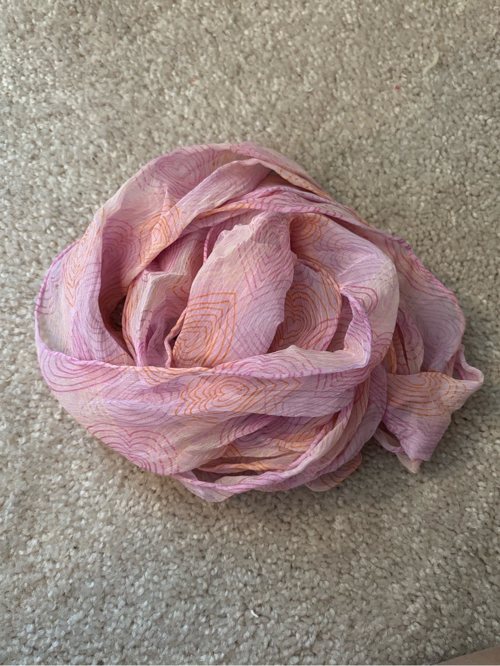 Gap vintage 2006 pink silk heart skinny scarf